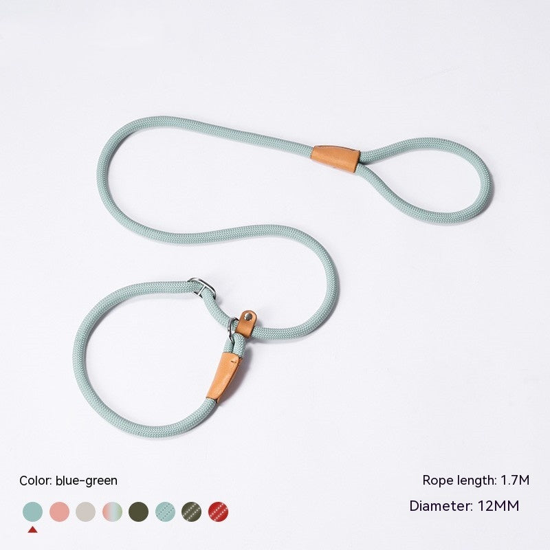 KFX-3358653 Nylon Woven Round P-Chain Leash for Large, Medium, and Small Dogs - 1.7M Length