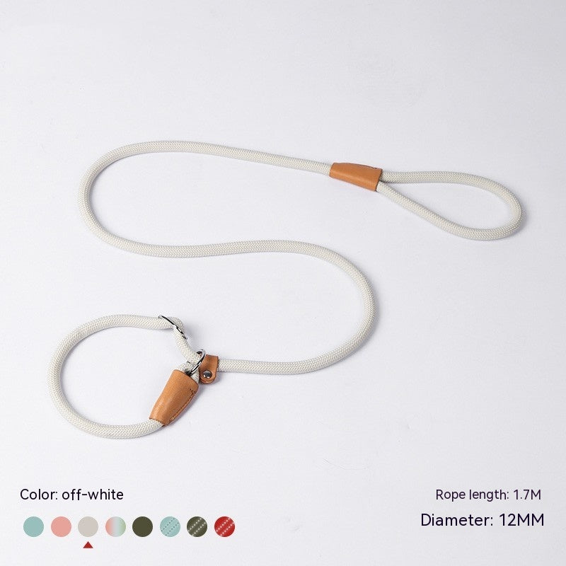 KFX-3358653 Nylon Woven Round P-Chain Leash for Large, Medium, and Small Dogs - 1.7M Length