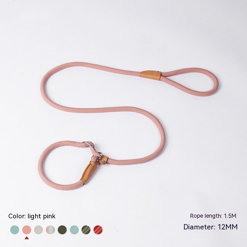 KFX-3358653 Nylon Woven Round P-Chain Leash for Large, Medium, and Small Dogs - 1.7M Length