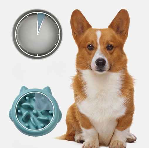 KFX-3359037 Pet Slow Feeder Bowls for Dogs and Cats - Anti-Gulping Dish to Promote Healthy Eating