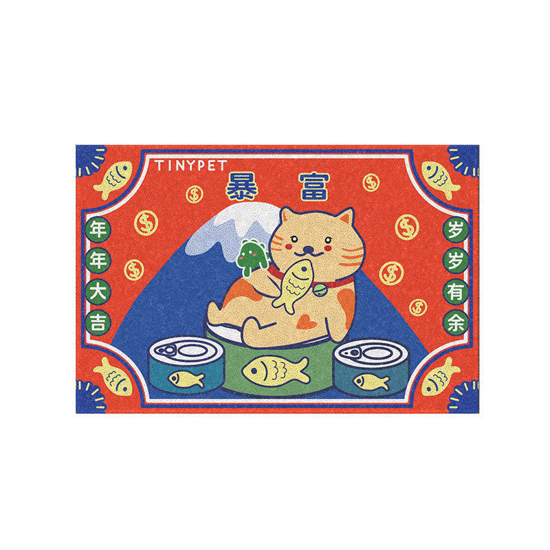 KFX-3360701 Cat Litter Box Foot Pad for Easy Cleanup - Assorted Designs