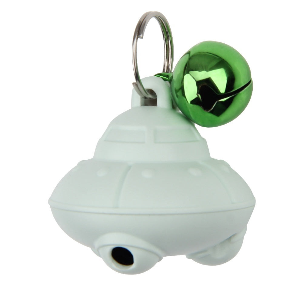 KFX-3360829 USB Charging Cat Flying Saucer Toy with Bell in Green and Pink