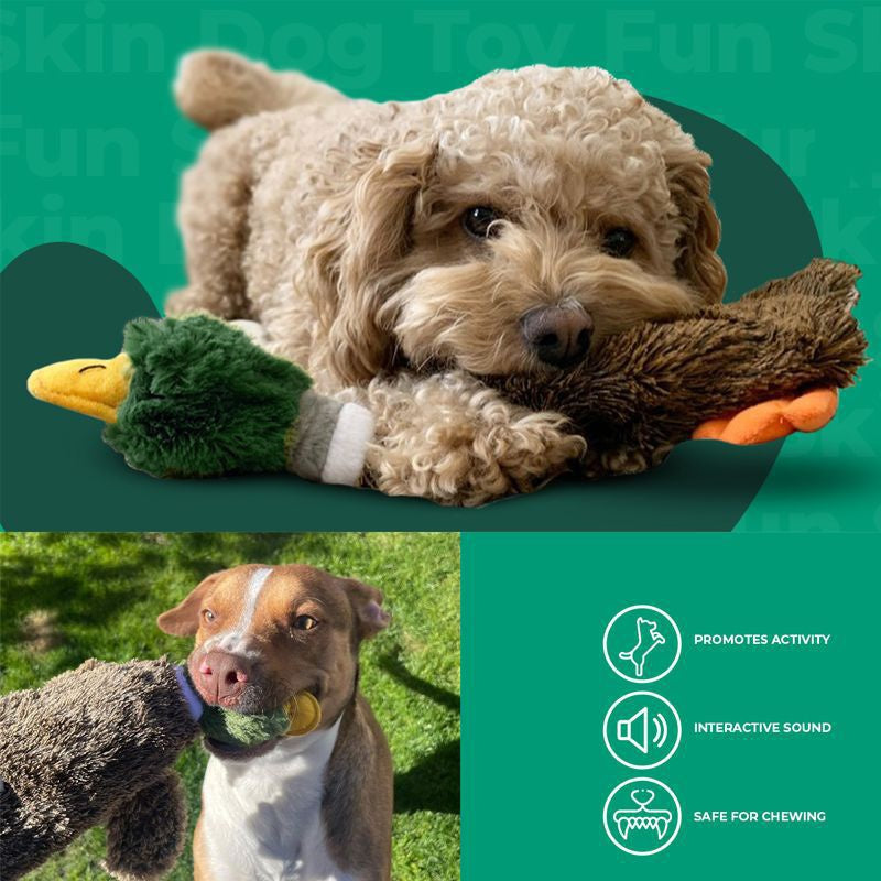 KFX-3362109 Stuffless Squeaky Dog Toy with Durable Fabric, Designed for All Breeds, Perfect for Indoor Play and Chewing