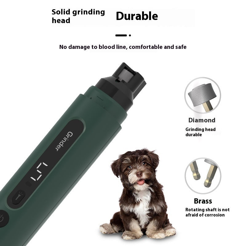KFX-3362621 Rechargeable Electric Dog Nail Grinder with 5-Speed Settings for Quiet, Precise Claw Care