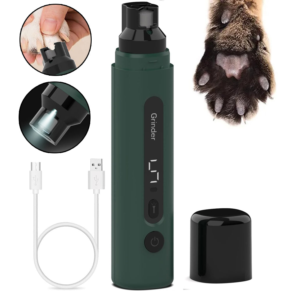 KFX-3362621 Rechargeable Electric Dog Nail Grinder with 5-Speed Settings for Quiet, Precise Claw Care