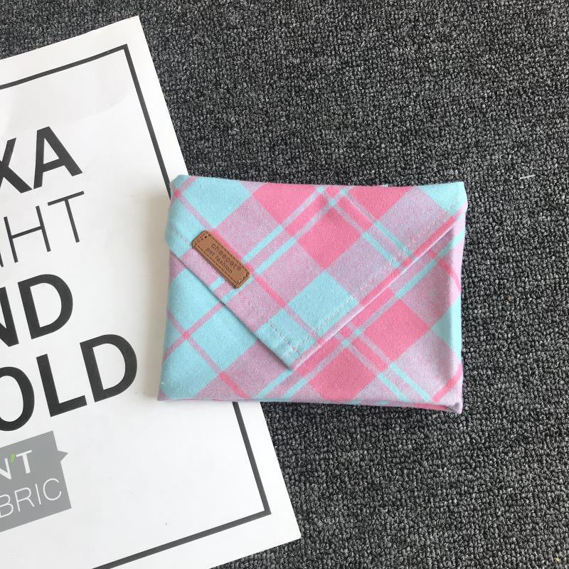 KFX-3363005 Cotton Plaid Pet Scarf in Pink - Comfortable and Stylish Accessory for Pets