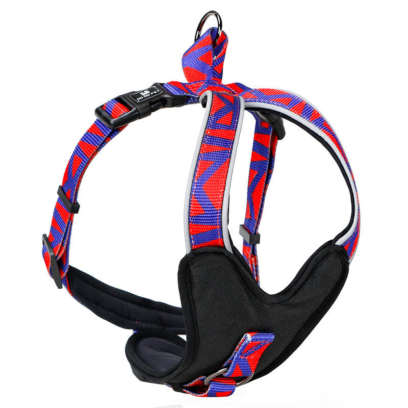 KFX-3363901 DODOPET Adjustable Pet Chest Protector in Blue, Red, and Wave Patterns