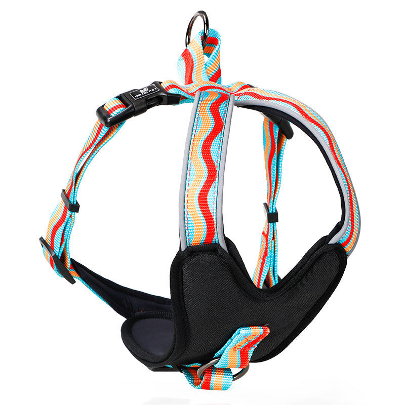 KFX-3363901 DODOPET Adjustable Pet Chest Protector in Blue, Red, and Wave Patterns