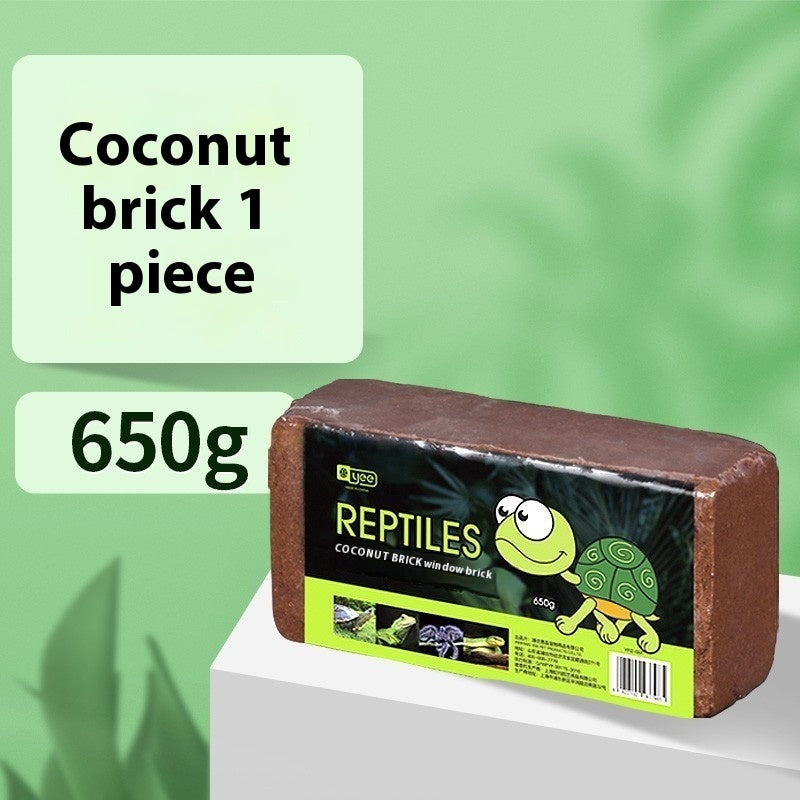 KFX-3368637 Coconut Soil Turtle Hibernation Box with Moss and Spray Bottle - Natural Heat Preservation and Moisture Retention