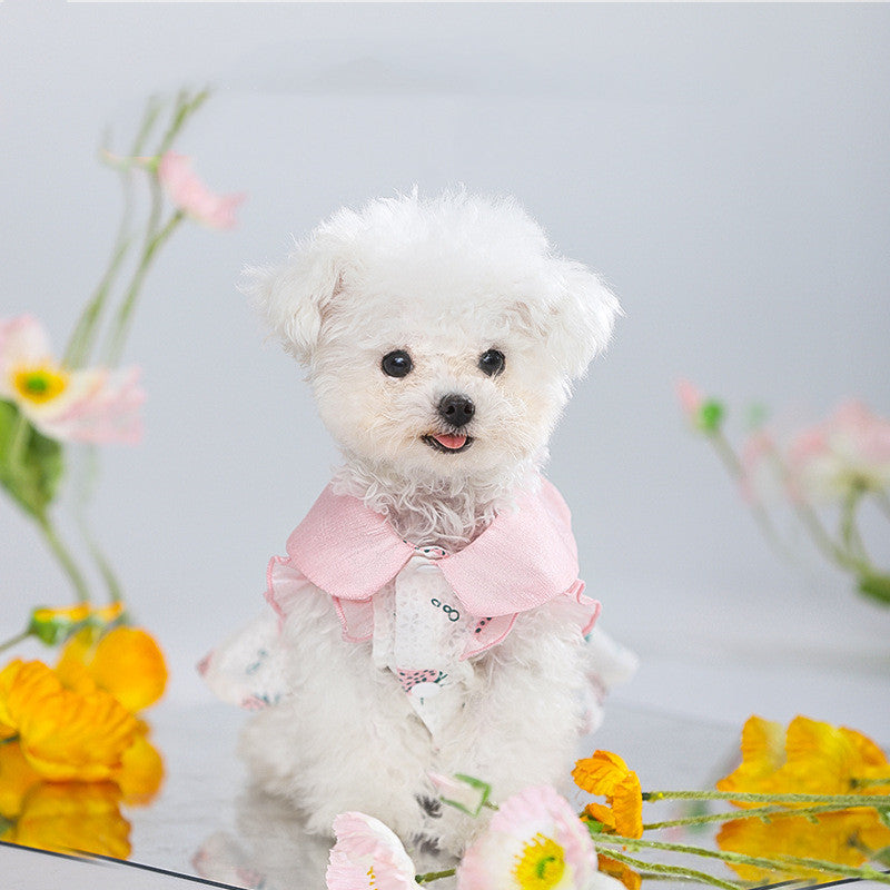 KFX-3370173 Sweet Strawberry Pink Skirt for Pets, Anti-Hair Loss, Soft Cotton-Blend Fabric, Various Sizes Available