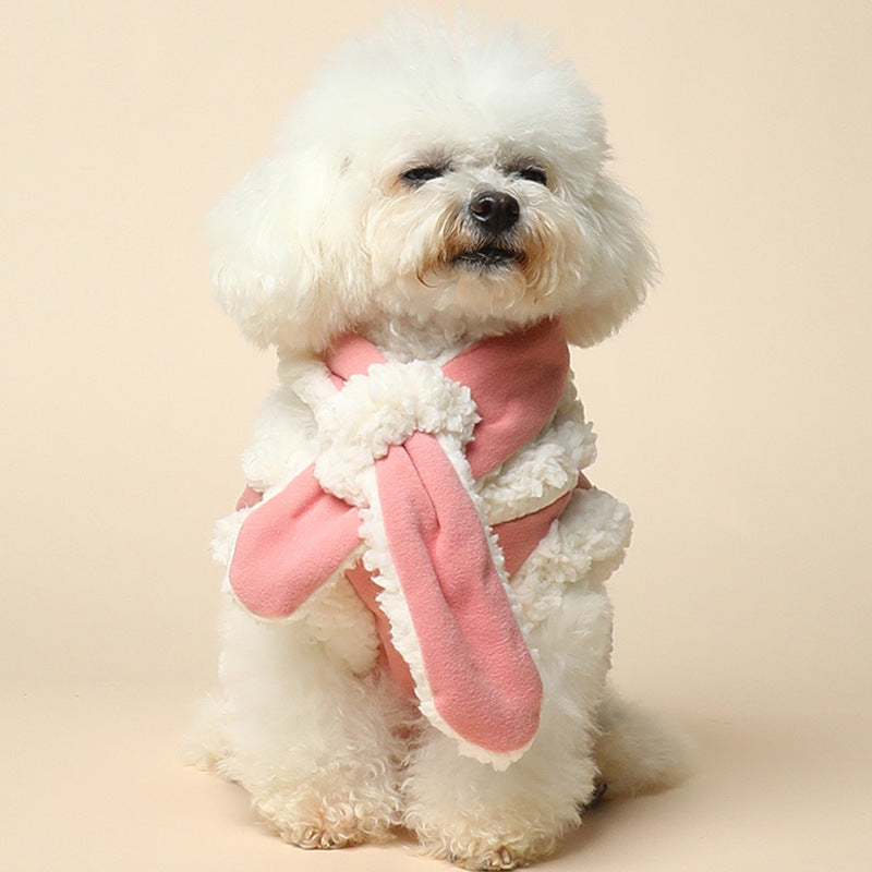 KFX-3370941 Cozy Cotton Pet Vest and Scarf Set for Small Dogs and Cats in Various Colors