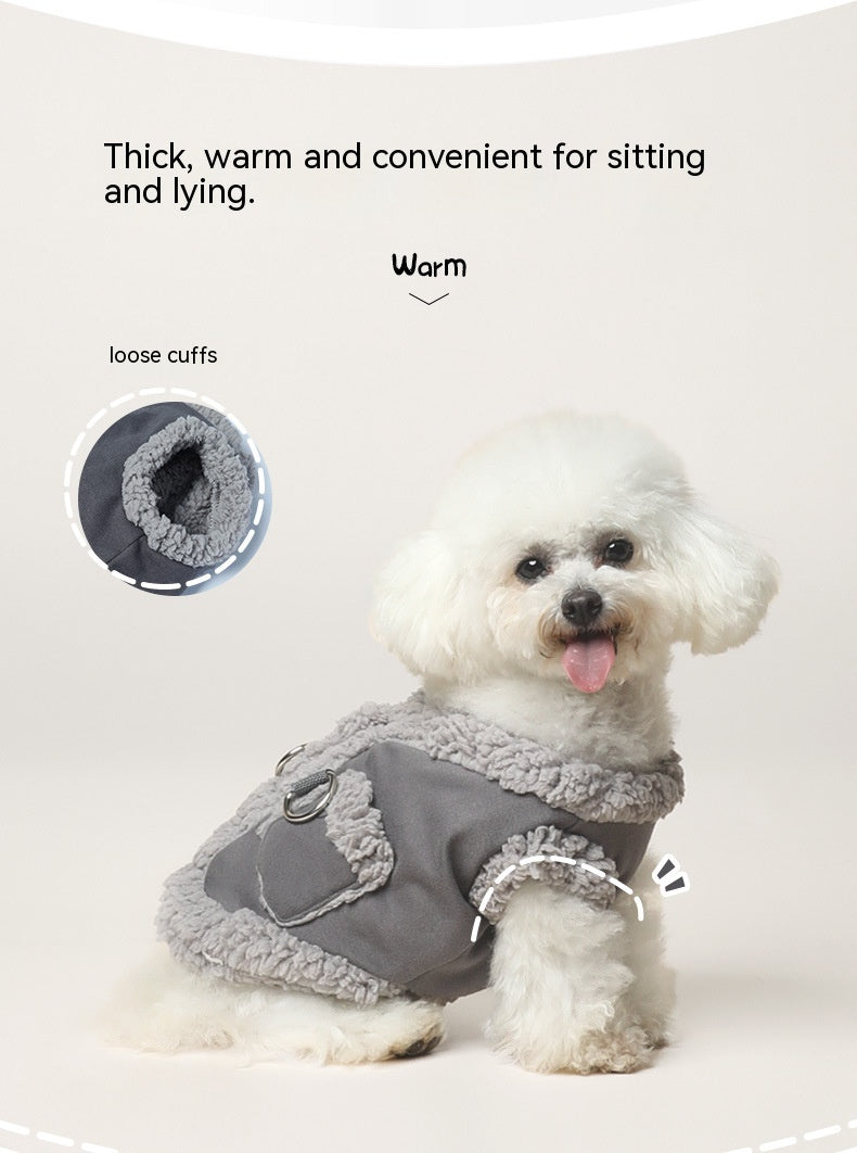 KFX-3370941 Cozy Cotton Pet Vest and Scarf Set for Small Dogs and Cats in Various Colors