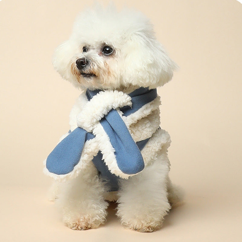 KFX-3370941 Cozy Cotton Pet Vest and Scarf Set for Small Dogs and Cats in Various Colors