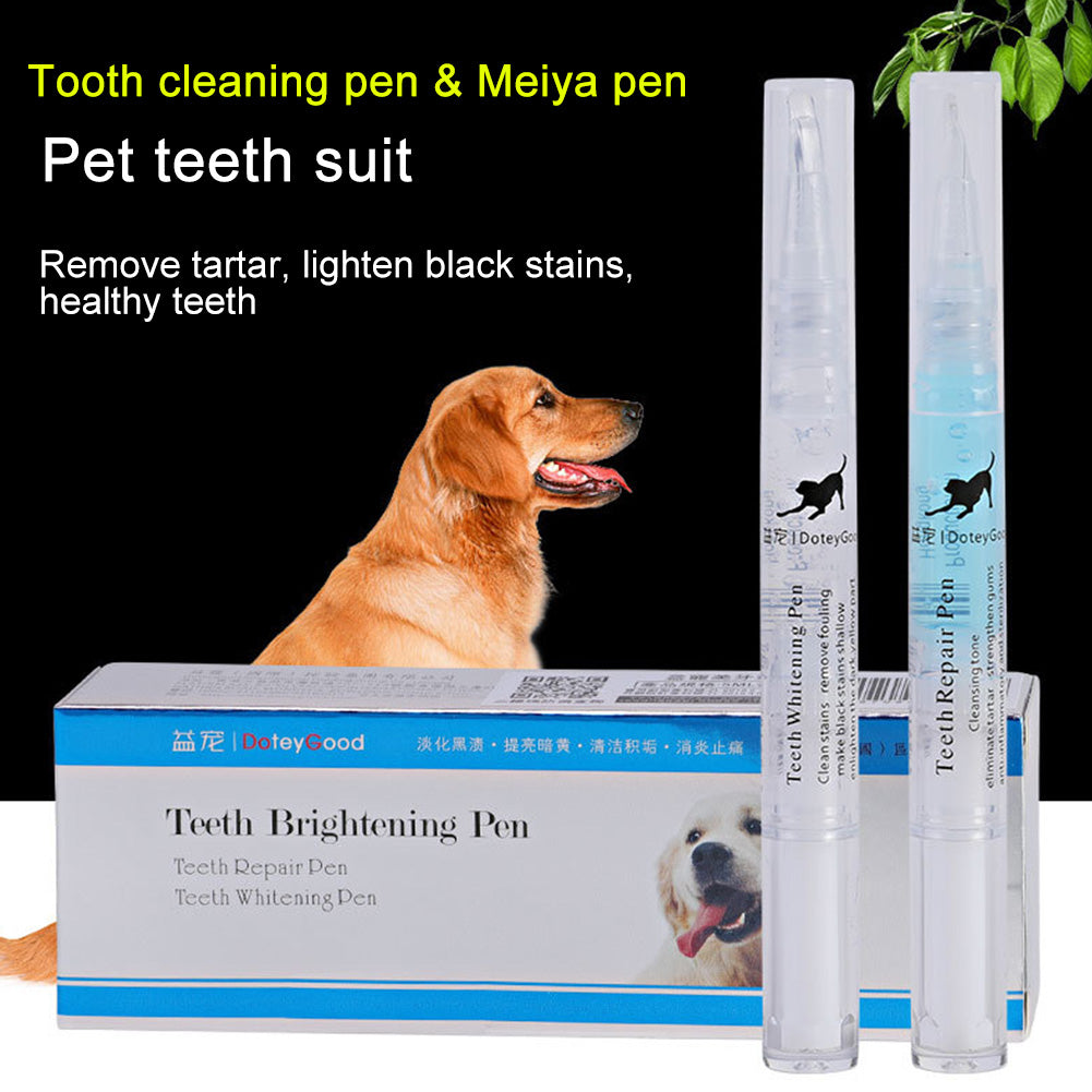 KFX-3372221 Pet Teeth Cleaning Pen Kit for Dogs and Cats - 2-Piece Tartar Removal and Gum Care Set