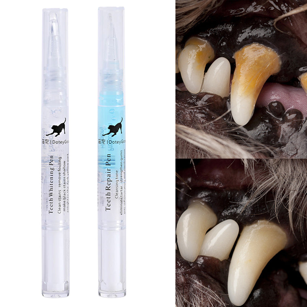 KFX-3372221 Pet Teeth Cleaning Pen Kit for Dogs and Cats - 2-Piece Tartar Removal and Gum Care Set