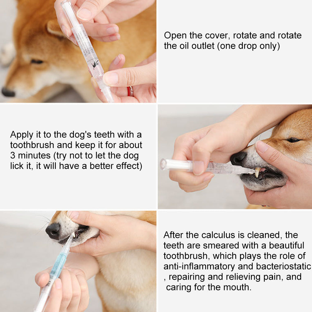 KFX-3372221 Pet Teeth Cleaning Pen Kit for Dogs and Cats - 2-Piece Tartar Removal and Gum Care Set