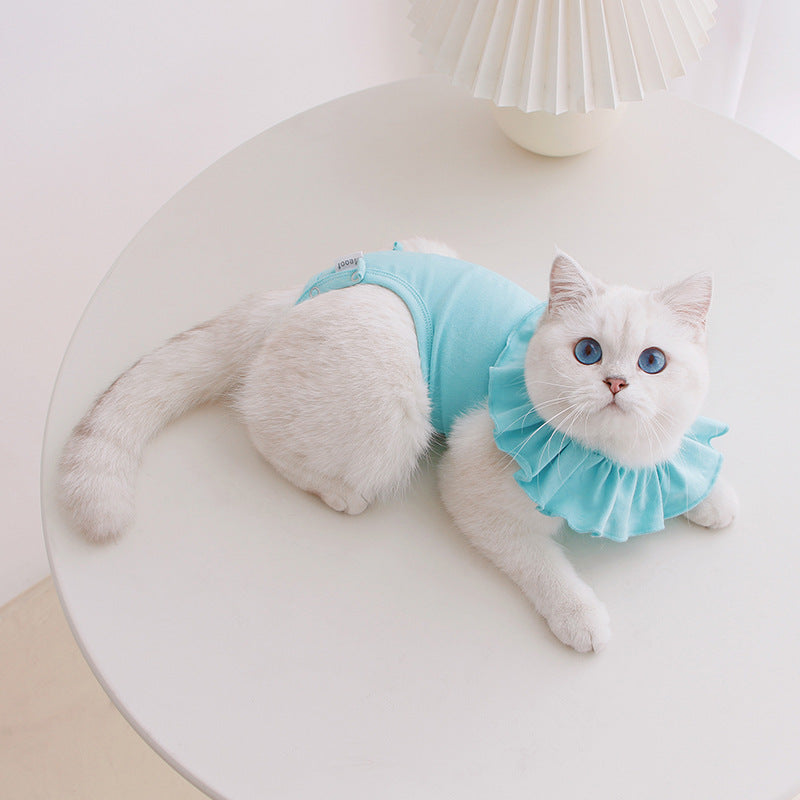 KFX-3372733 Breathable Summer Cat Surgical Gown - Soft Cotton Sterilization Suit for Puppies and Kittens