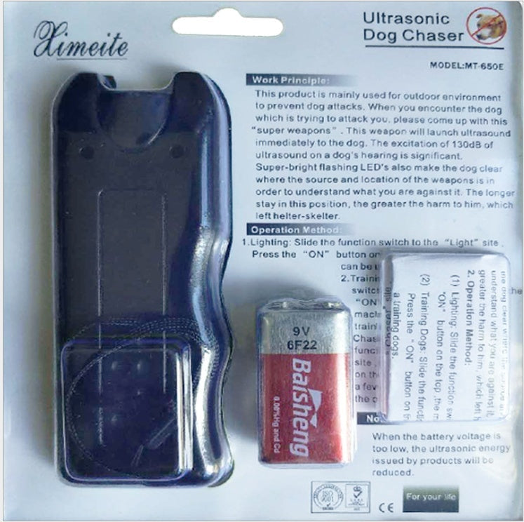 KFX-3375805 Ultrasonic Dog Repellent and Trainer Device with Flashlight Function