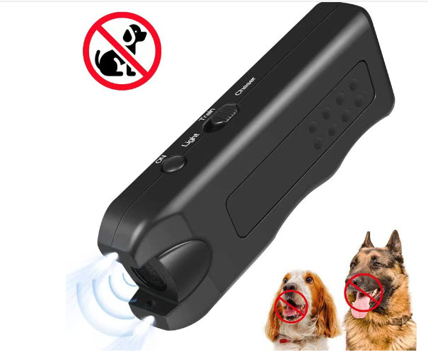 KFX-3375805 Ultrasonic Dog Repellent and Trainer Device with Flashlight Function
