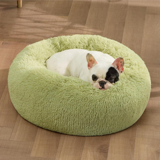 KFX-3380157 Cozy Indoor Non-slip Round Plush Pet Bed in Multiple Colors and Sizes