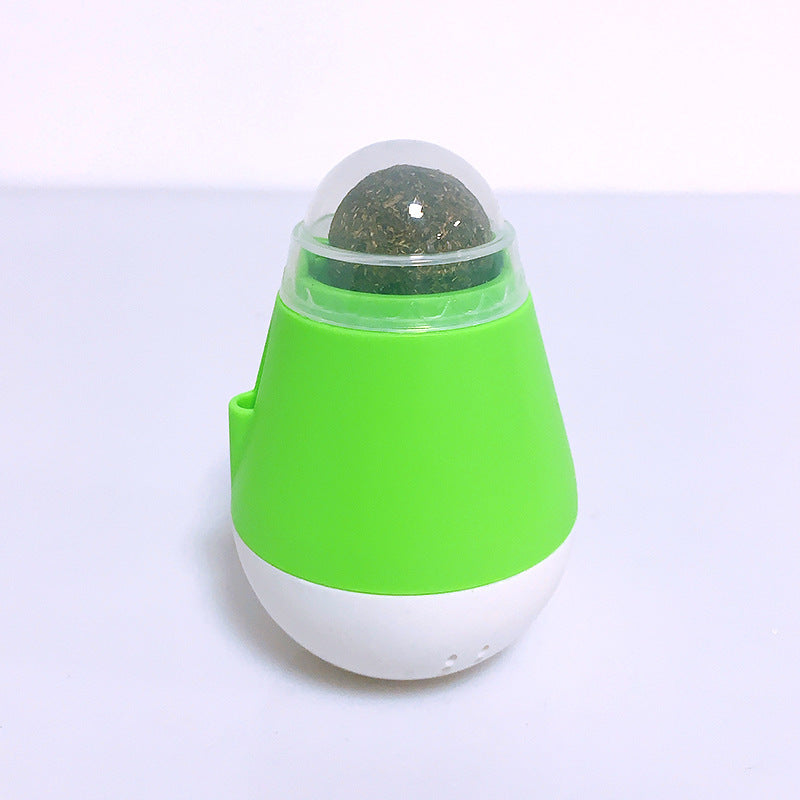 KFX-3380925 Catnip Ball Tumbler Toy for Cats – 10cm x 6.5cm x 20cm in Pink, Green, or Grey