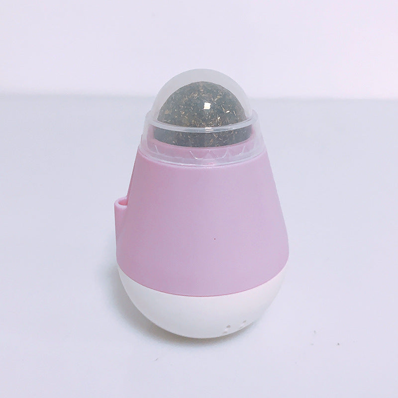 KFX-3380925 Catnip Ball Tumbler Toy for Cats – 10cm x 6.5cm x 20cm in Pink, Green, or Grey