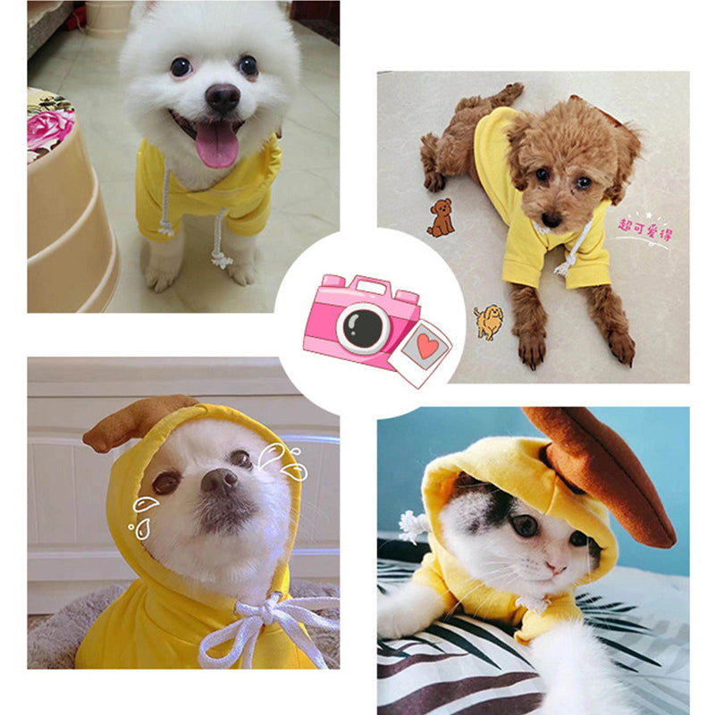 KFX-3381181 Cute Fruit-Themed Hoodies for Small Dogs - Winter Fleece Pet Clothing for Puppies and Kittens