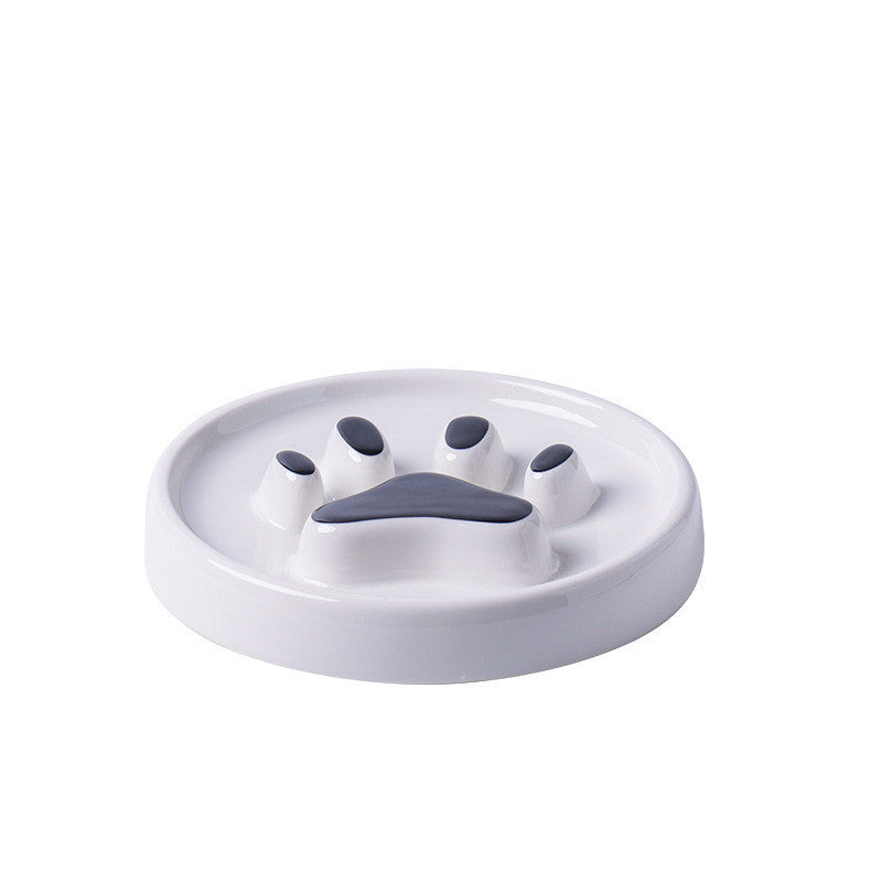 KFX-3382077 Ceramic Slow Food Bowl for Dogs and Cats - Available in Pink, Yellow, and Black