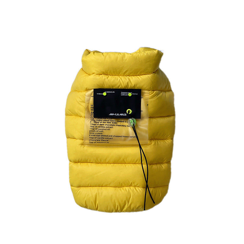 KFX-3384253 Warm Down Jacket for Small and Medium Dogs and Cats - Stylish and Comfortable in Yellow and Black