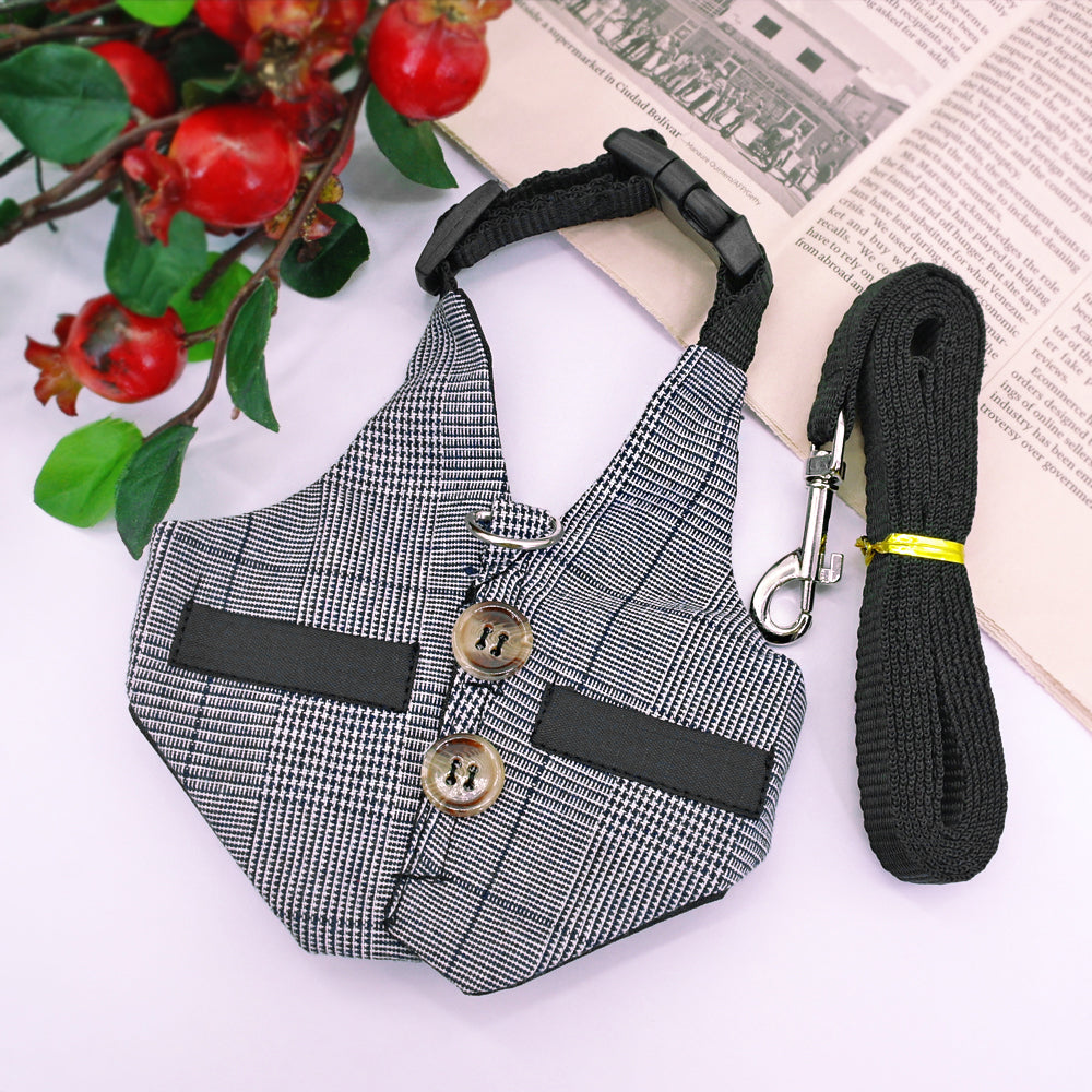 KFX-3385149 Stylish Rabbit Dress with Comfortable Chest Strap Leash for Small Pets