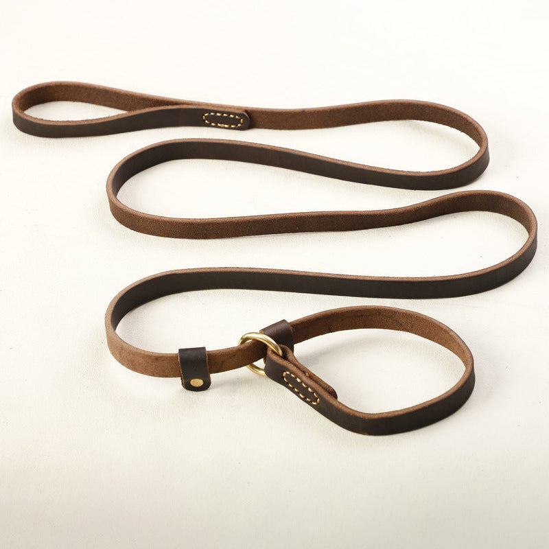 KFX-3385661 Leather Anti Breakaway Traction Rope for Pets - Strong and Durable 1.8X180CM, 1.2X170CM Options