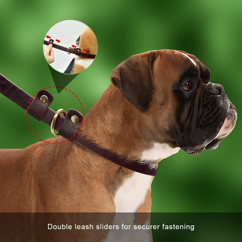 KFX-3385661 Leather Anti Breakaway Traction Rope for Pets - Strong and Durable 1.8X180CM, 1.2X170CM Options