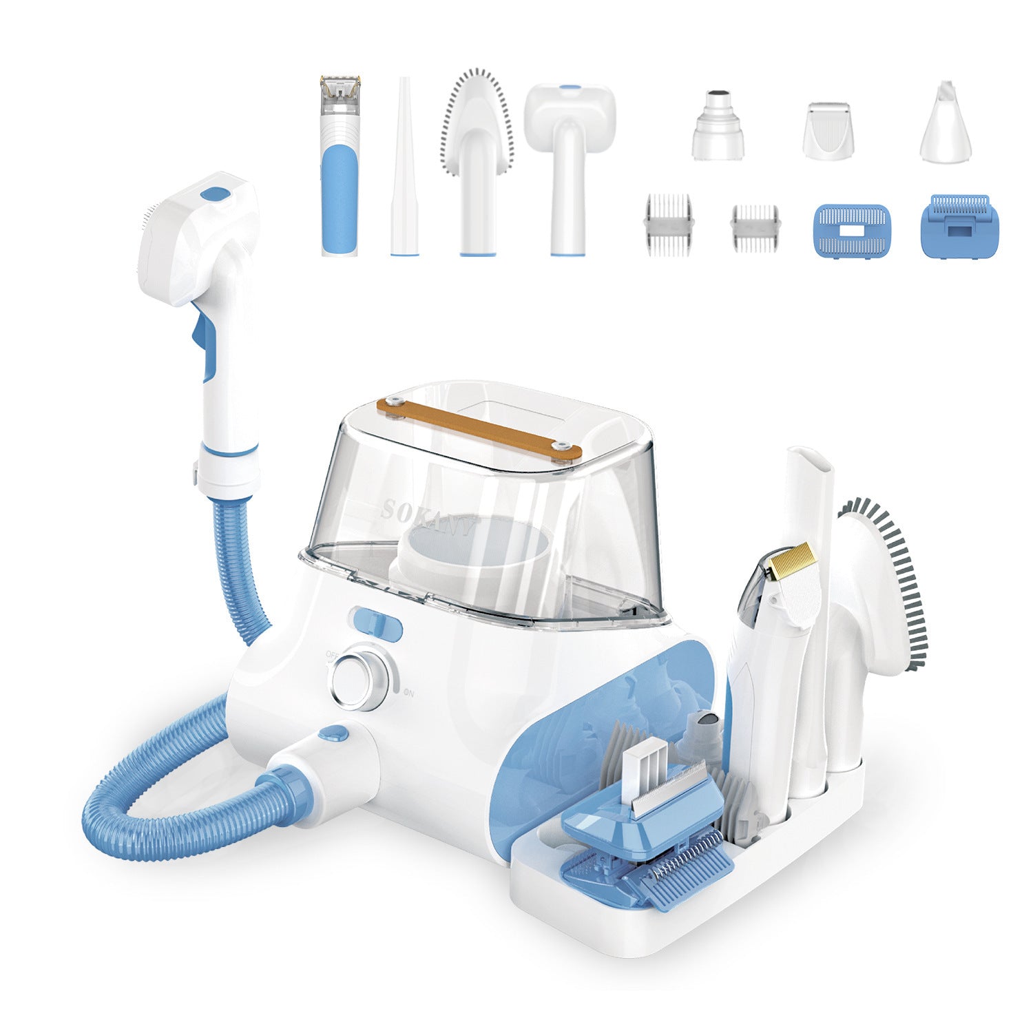 KFX-3387453 Multifunctional Pet Grooming Device for Dogs and Cats - Nail Grinding, Drying, and Shaving