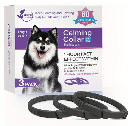 KFX-3387837 Pet Calming Collar for Cats and Dogs - 3 Pack, 4 Pack Options Available, Plastic Material, Plain Design