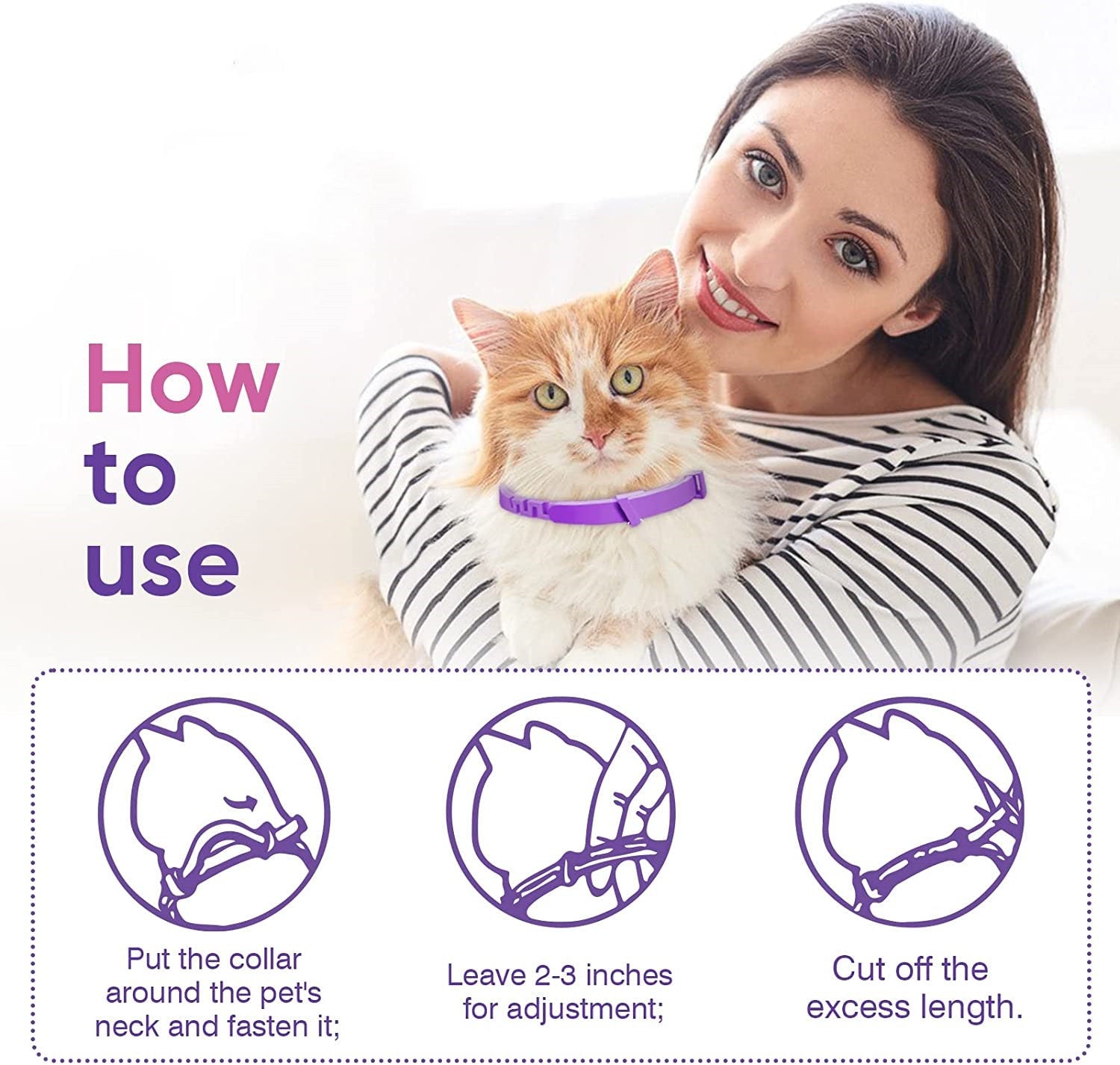 KFX-3387837 Pet Calming Collar for Cats and Dogs - 3 Pack, 4 Pack Options Available, Plastic Material, Plain Design