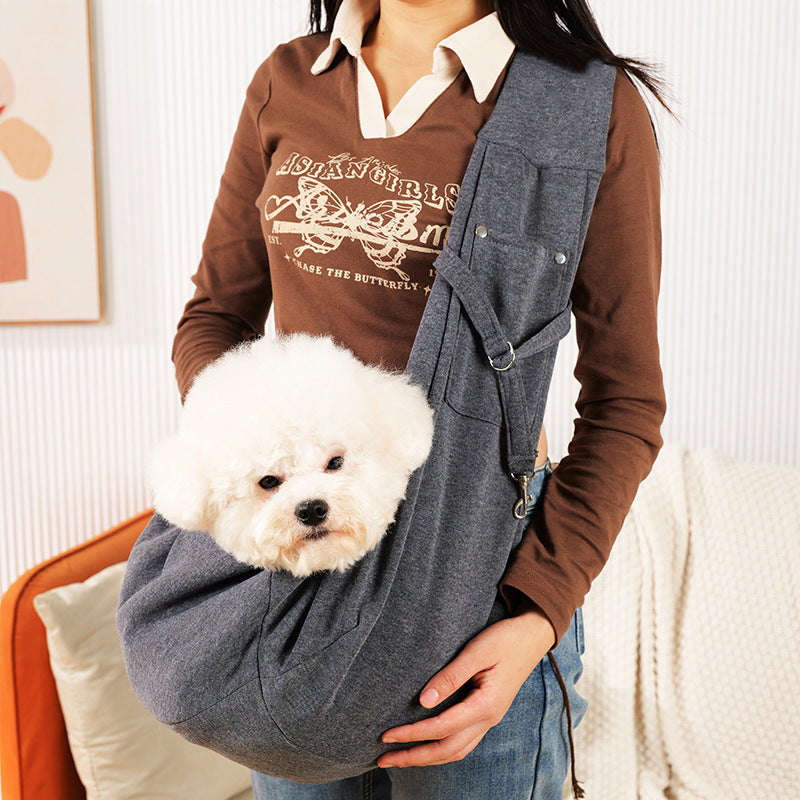 KFX-3388093 Polyester Pet Crossbody Bag with Pockets for Easy Carrying, Holds Up to 15 Jin