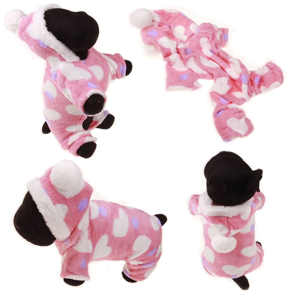 KFX-3390013 Fawn Snowflake Print Dog Outfit with Soft Fabric and Fur Ball Accents