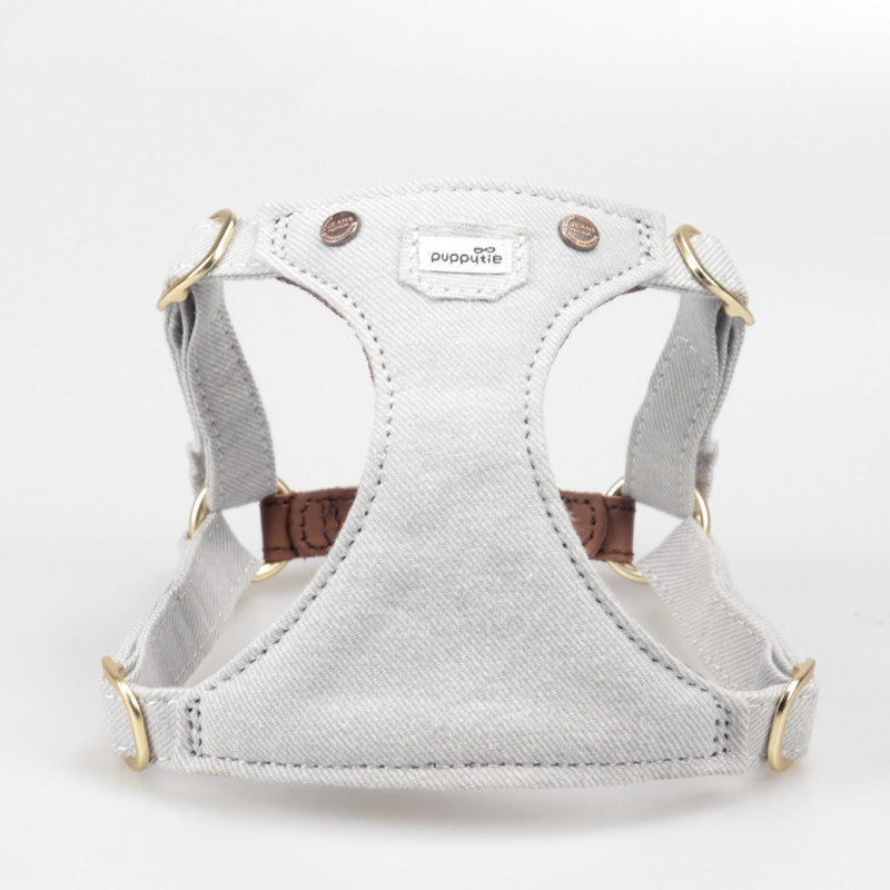 KFX-3390909 Adjustable Denim Dog Harness for Small to Medium Dogs - Comfortable and Durable Design