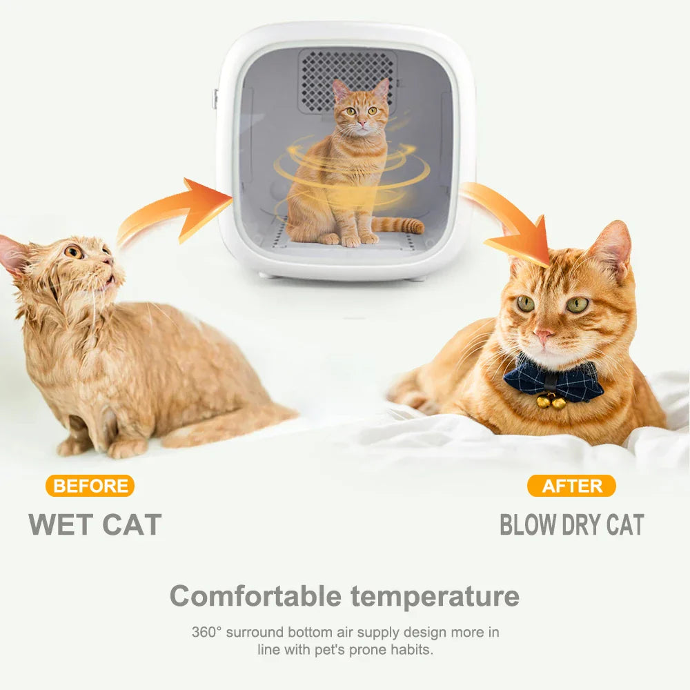 KFX-339091 Pet Hair Drying Machine for Small to Medium Dogs and Cats, Automatic Grooming Dryer Box, 220-240V, 6.8kg