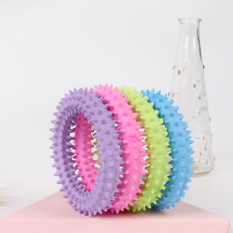 KFX-3392445 Floating Donut Rubber Molar Toy - Bite-Resistant TPR Plastic, 10cm Size