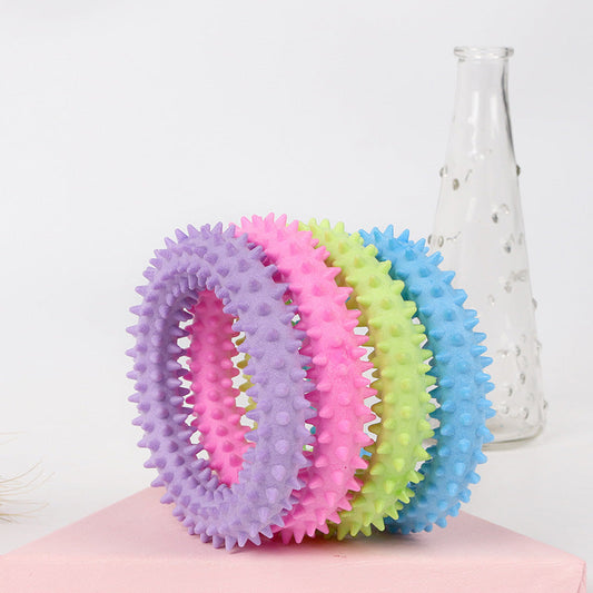 KFX-3392445 Floating Donut Rubber Molar Toy - Bite-Resistant TPR Plastic, 10cm Size