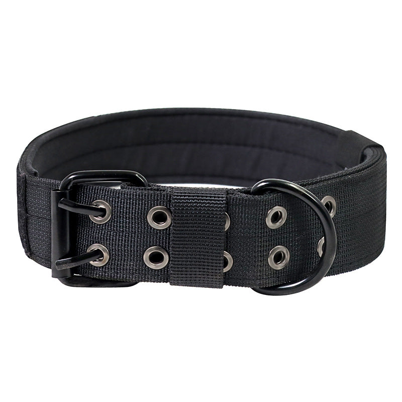 KFX-3393085 Adjustable Military Dog Collar with Metal D Ring & Buckle for Medium to Large Dogs
