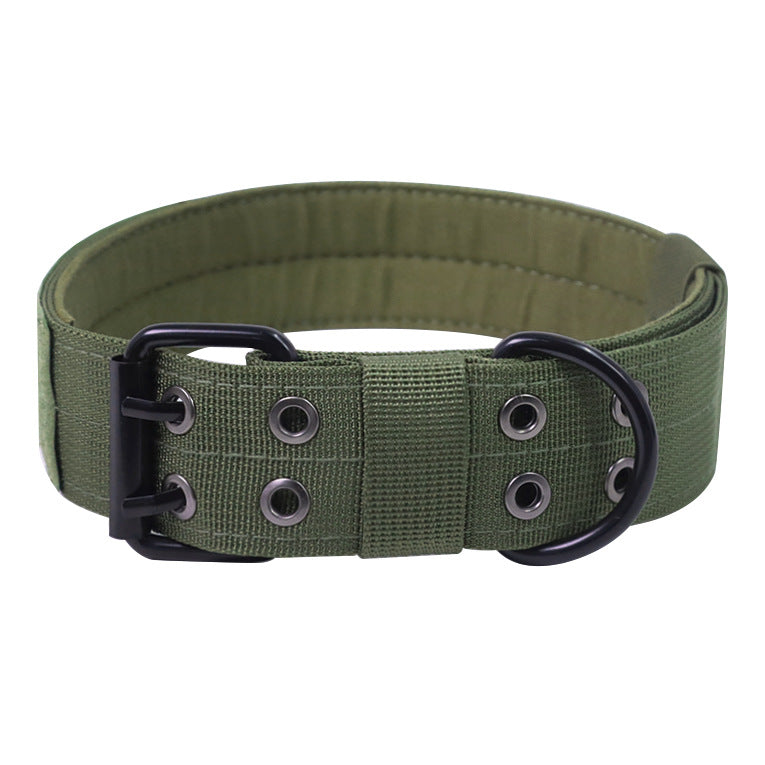 KFX-3393085 Adjustable Military Dog Collar with Metal D Ring & Buckle for Medium to Large Dogs