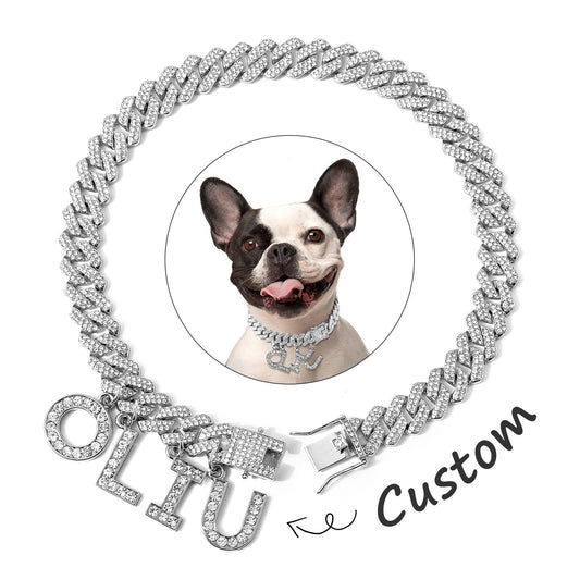 KFX-3393597 Alloy Dog Walking Collar - Available in Gold and Silver, Sizes 25-50cm