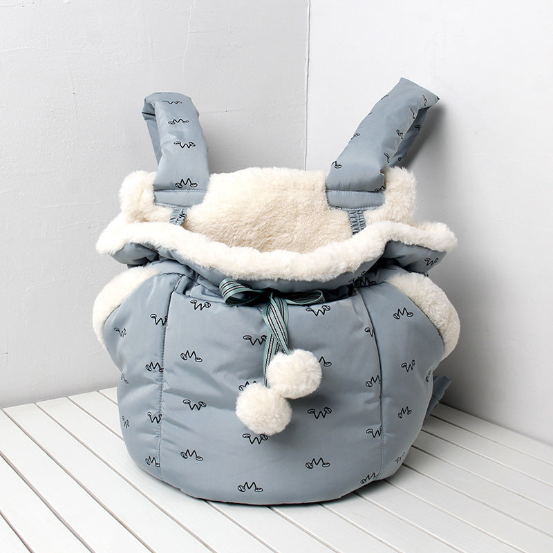 KFX-3393853 Cozy Winter Pet Carrier Backpack for Outdoor Travel with Open Design