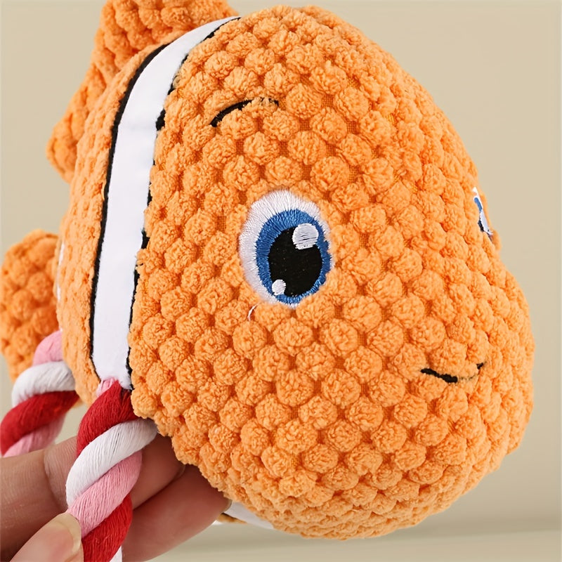 KFX-3394877 Interactive Turtle-Shaped Chew Toy for Dogs - Plush Knot Toy for Pets