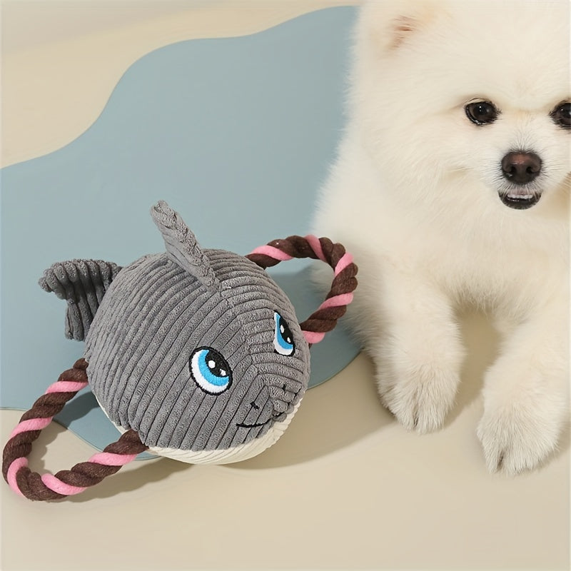 KFX-3394877 Interactive Turtle-Shaped Chew Toy for Dogs - Plush Knot Toy for Pets