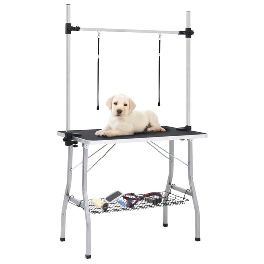 KFX-3395389 Adjustable Dog Grooming Table with Non-Slip Surface and Height-Adjustable Arm