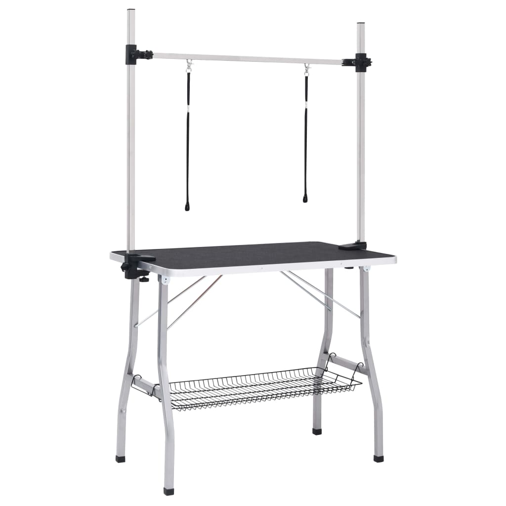 KFX-3395389 Adjustable Dog Grooming Table with Non-Slip Surface and Height-Adjustable Arm