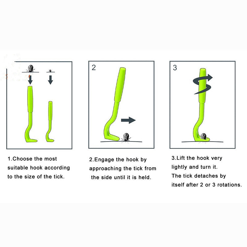 KFX-3398845 Dog Tick Removal Tool Set - 3-Piece Kit for Flea and Lice Elimination in Pets